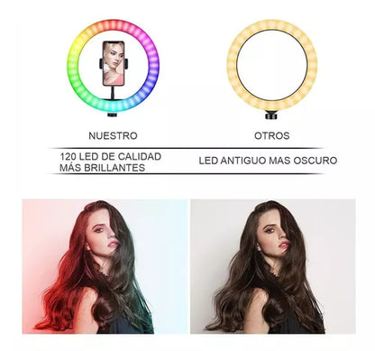 Aro de luz RGB LED 30Cm - Tripode 2m