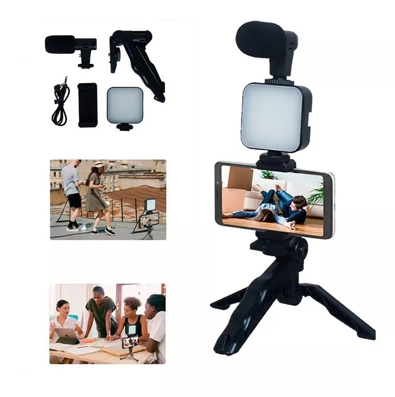 Soporte Celular Luz Led Micrófono Contro